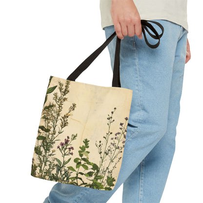 Vintage Floral Tote Bag — Botanical Garden Print AOP