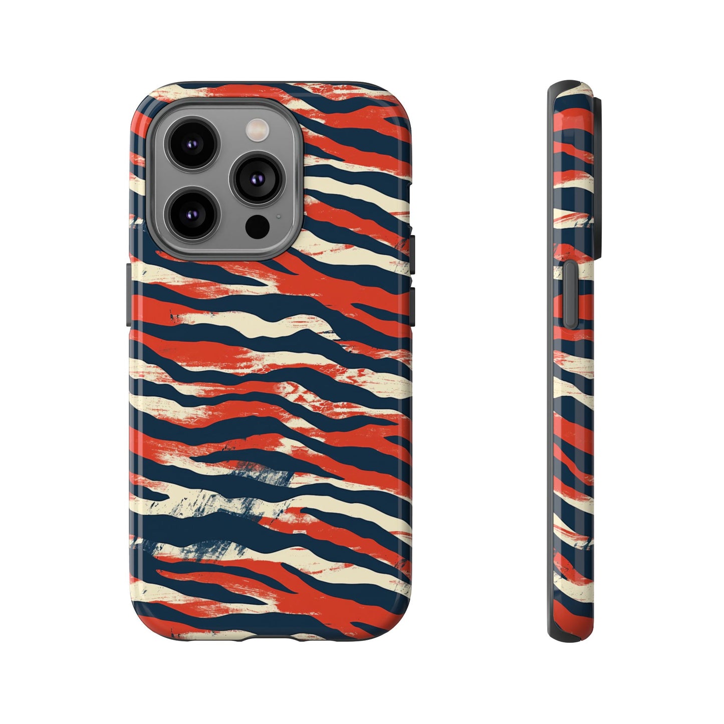 Patriotic Red White Blue Zebra Phone Case,Africa Pattern