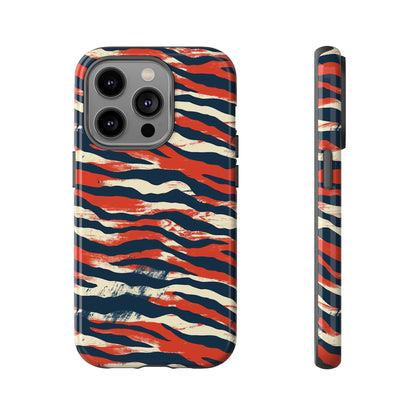 Patriotic Red White Blue Zebra Phone Case,Africa Pattern
