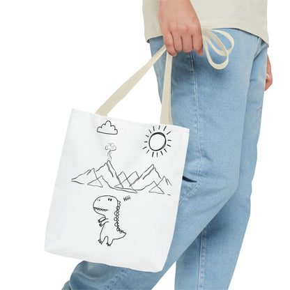 Tote Bag .Dinosaurs,white and black , perfect for gifts for her, perfect gifts for him.