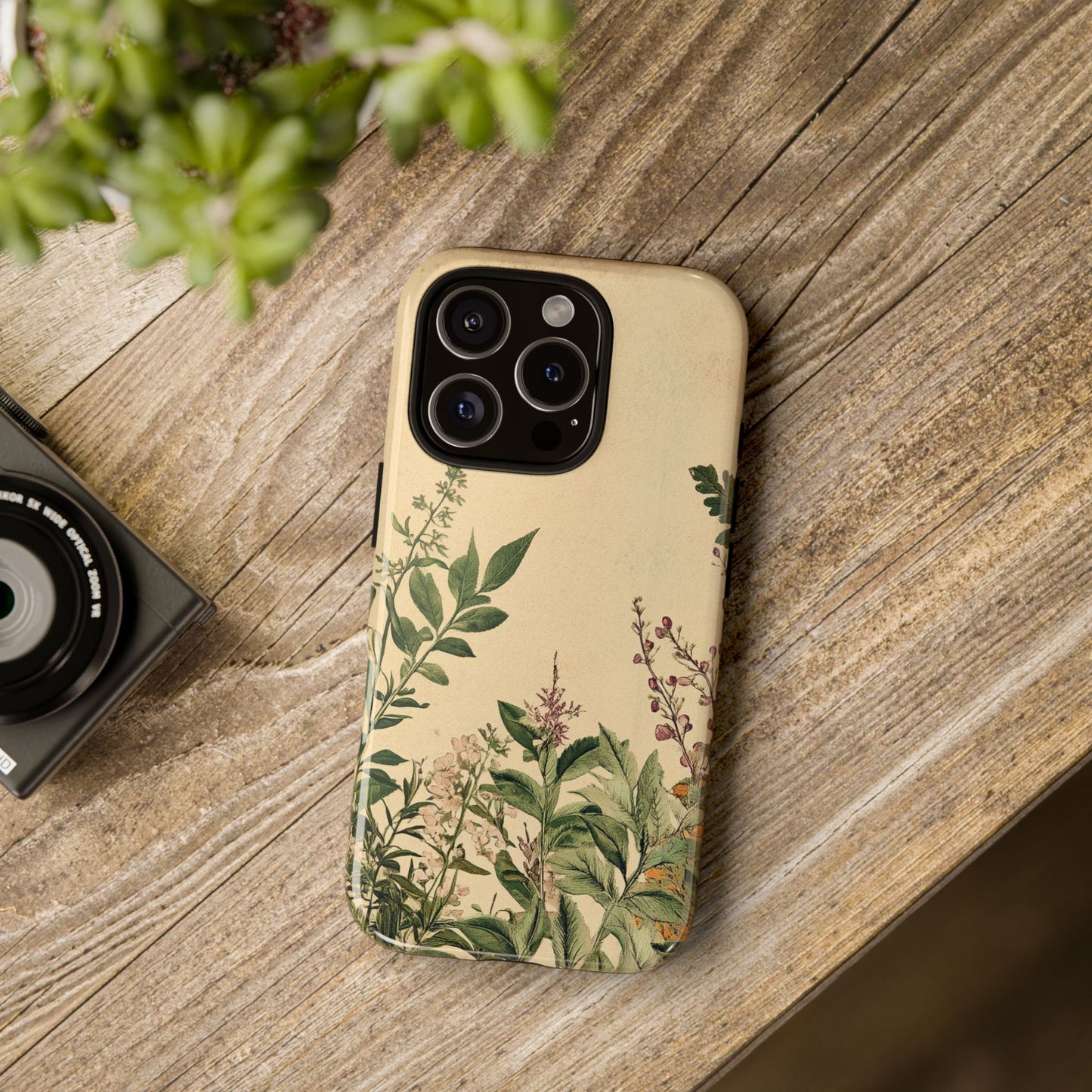 Floral Vintage Tough Case – Botanical Protective Phone Cover,Plants Lovers