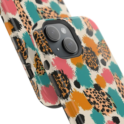 Leopard Splash Magnetic Impact Phone Case — Colorful Abstract Animal Print