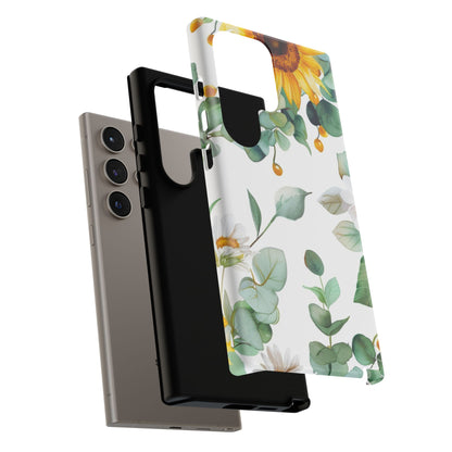Sunflower & Eucalyptus Tough Phone Case — Protective Floral iPhone Case