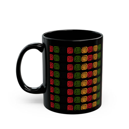 Eco-Friendly Spiral Pattern Coffee Mug, Ethnic Design Gift, Art Mug, Unique Ceramic Cup, Coffee Lover's Gift