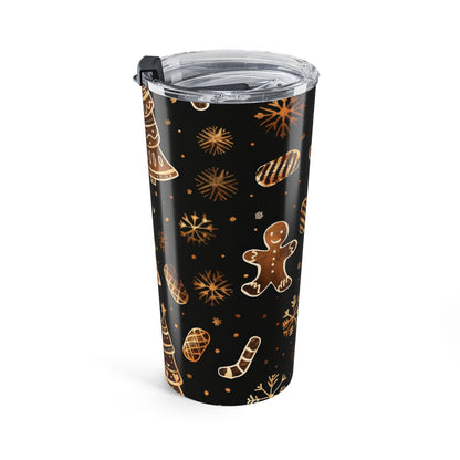 Christmas Holiday Tumbler 20oz – Festive Gingerbread & Tree Design