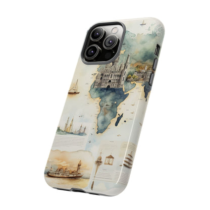 Hard Phone Case — Watercolor Fantasy Map Castle Design