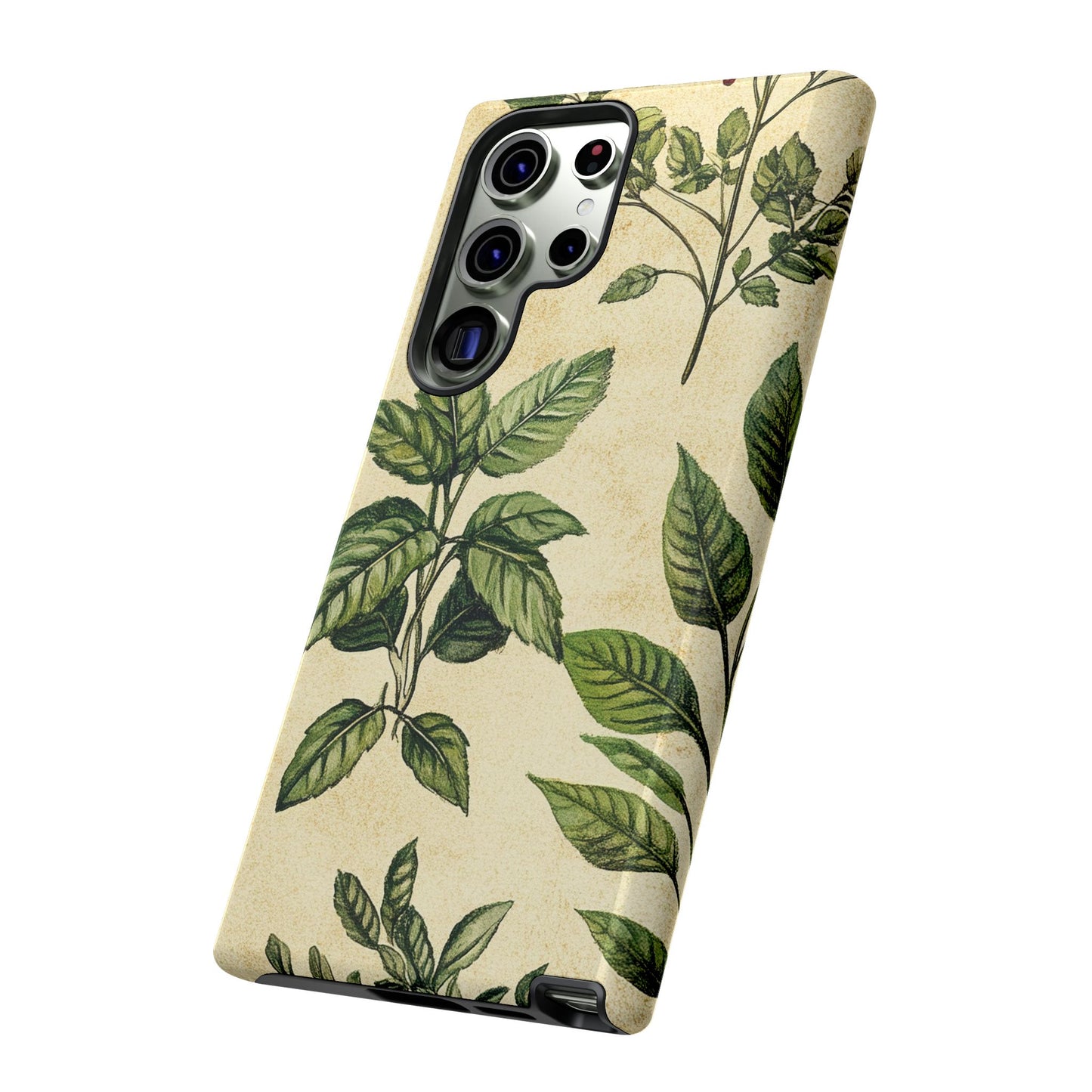 Botanical Leaves Tough Phone Case — Vintage Green Plant Print