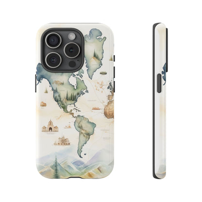 Hard Phone Case — Watercolor Fantasy Map Castle Design