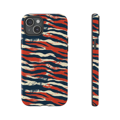 Patriotic Red White Blue Zebra Phone Case,Africa Pattern