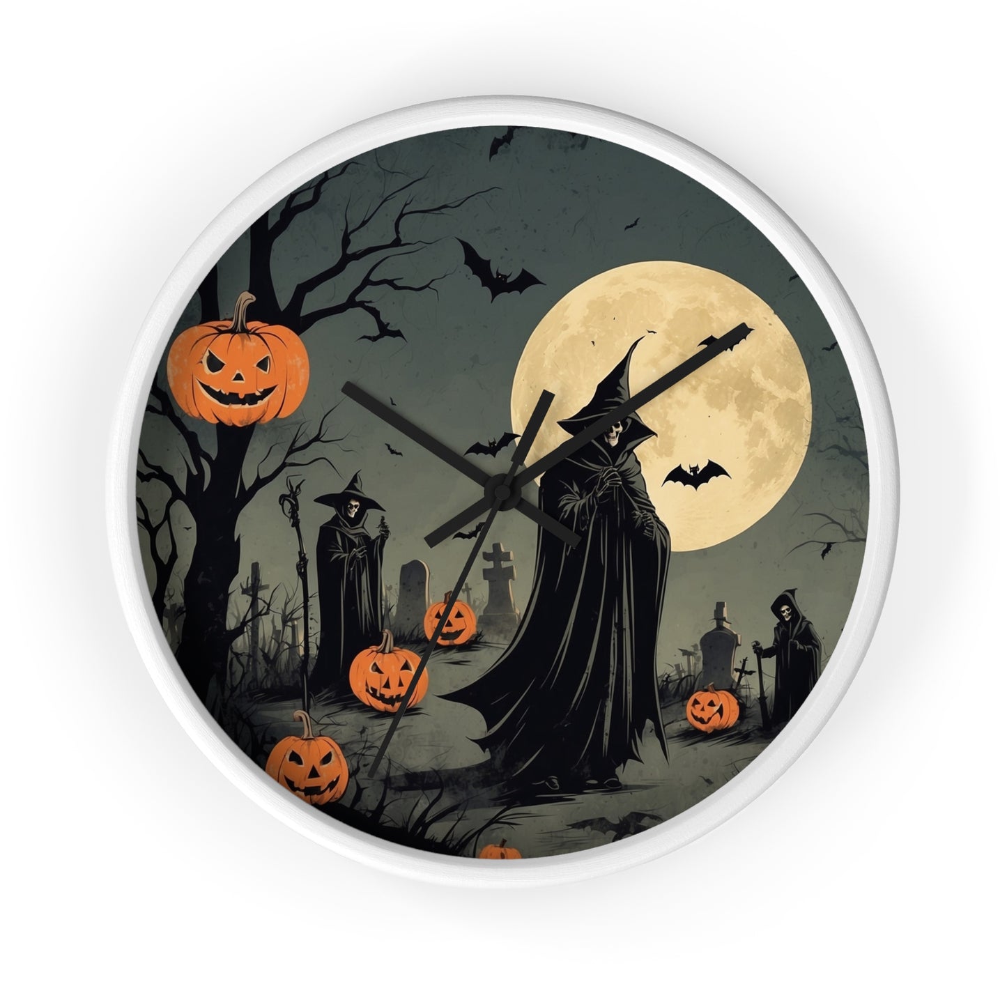 Spooky Halloween Wall Clock, Halloween Decor, Witch Clock, Pumpkin Wall Art, Haunted House Decoration, Fall Home Decor