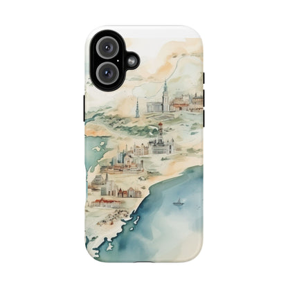 Hard Phone Case — Watercolor Fantasy Map Castle Design
