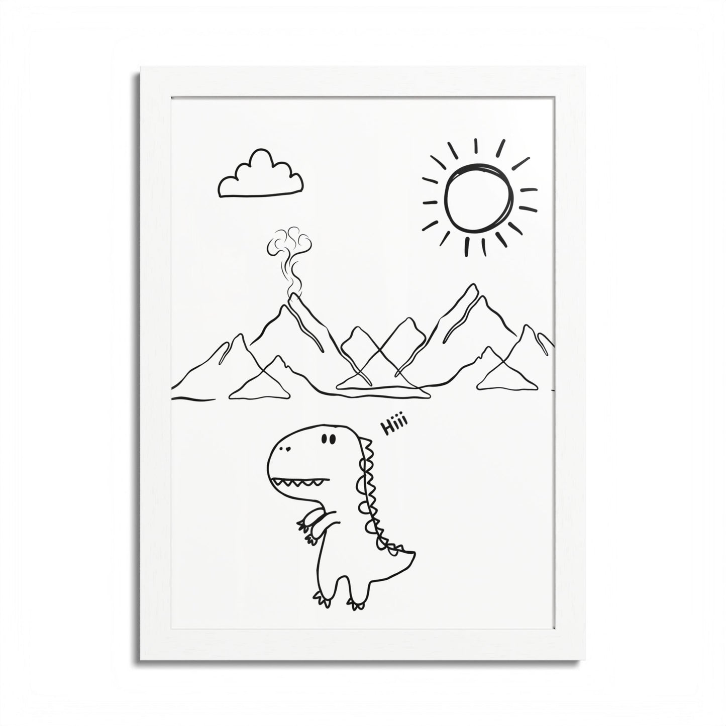 Playful Dinosaur wall art , Kids Room Decor, Nursery Wall Art, Gift for Dinosaur Lovers,  Children's Art