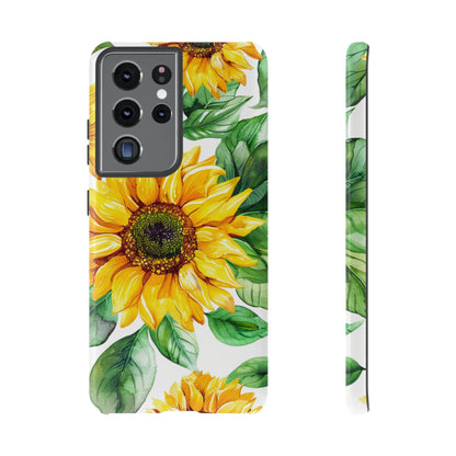 Sunflower Tough Phone Case — Bright Floral Protective Cover