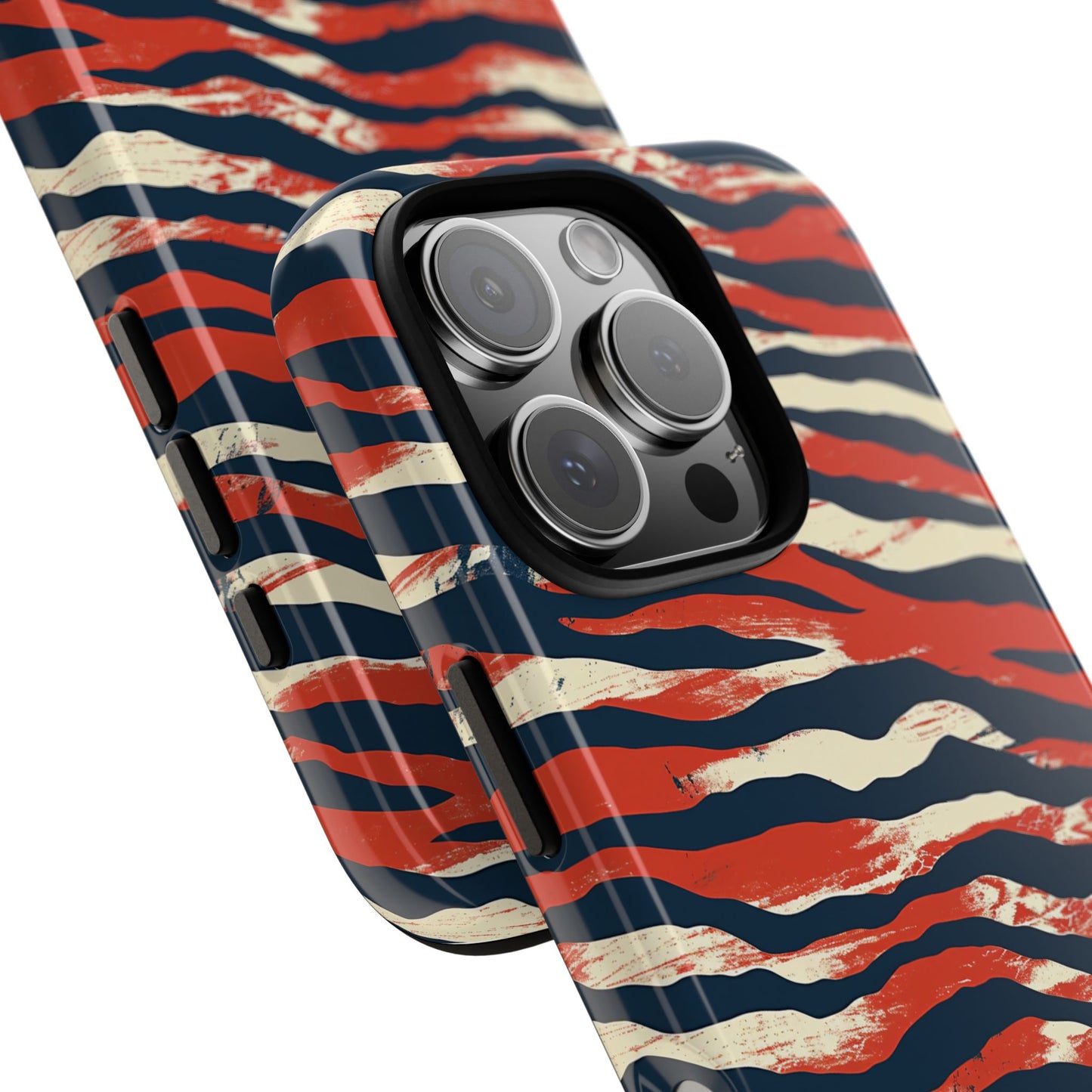 Patriotic Red White Blue Zebra Phone Case,Africa Pattern