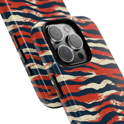 Patriotic Red White Blue Zebra Phone Case,Africa Pattern