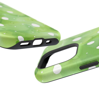 Green Watercolor Polka Dot Magnetic Impact Phone Case