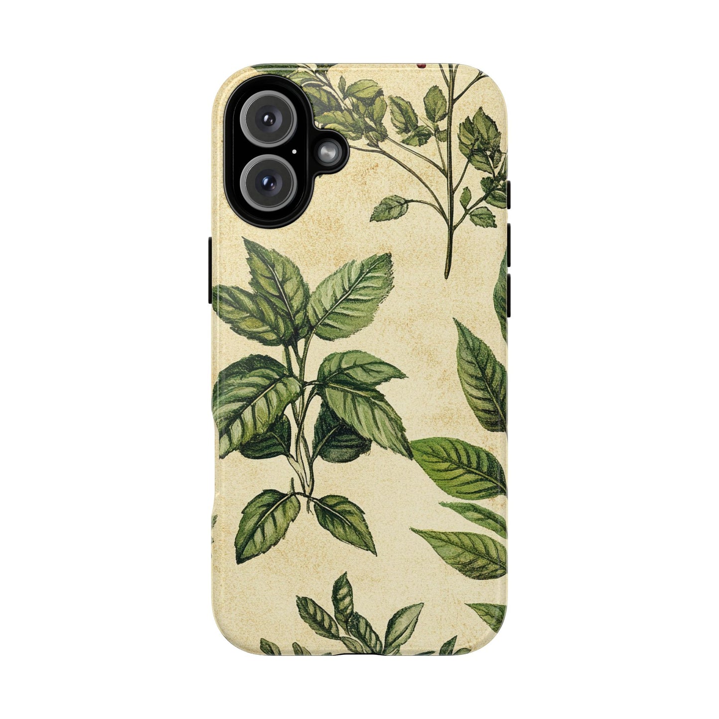Botanical Leaves Tough Phone Case — Vintage Green Plant Print