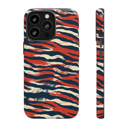 Patriotic Red White Blue Zebra Phone Case,Africa Pattern