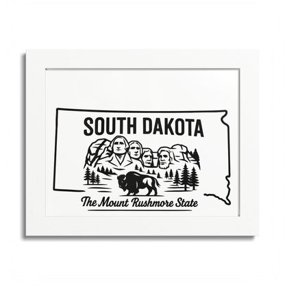 South Dakota State Framed Poster — The Evergreen State Vintage Map Print,Perfect Gift For Her,For Him.