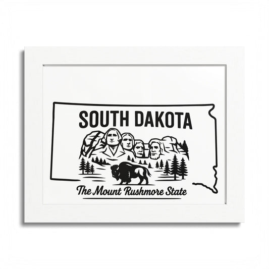 South Dakota State Framed Poster — The Evergreen State Vintage Map Print,Perfect Gift For Her,For Him.
