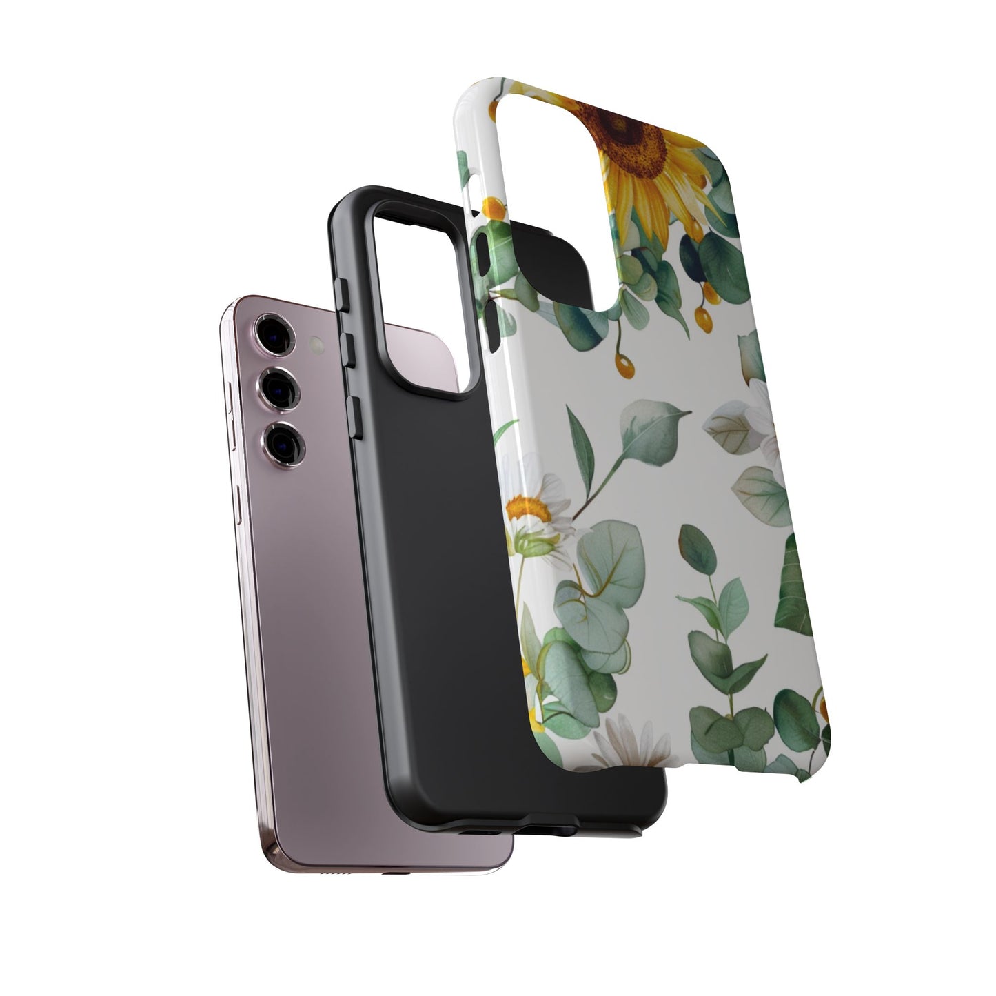 Sunflower & Eucalyptus Tough Phone Case — Protective Floral iPhone Case