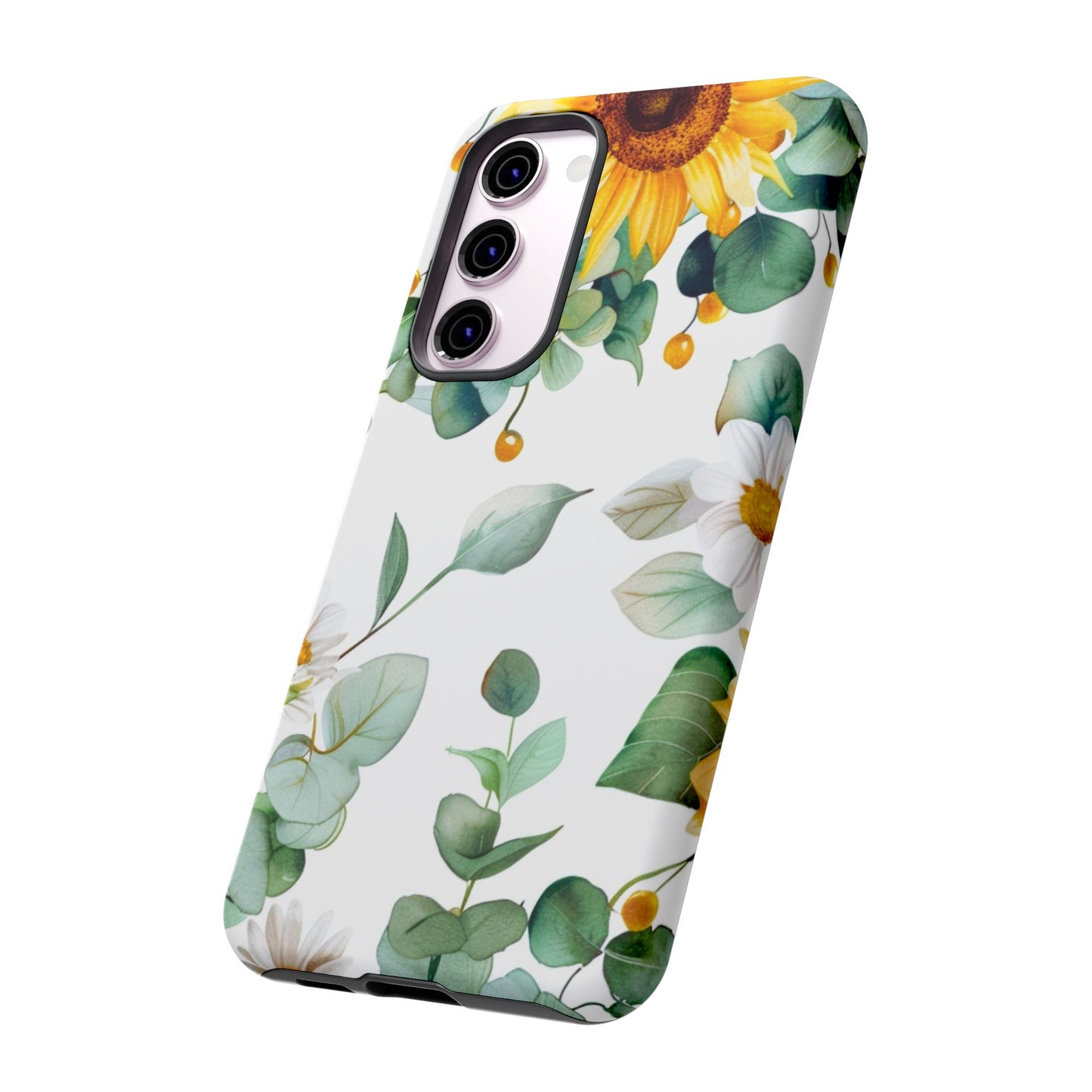 Sunflower & Eucalyptus Tough Phone Case — Protective Floral iPhone Case