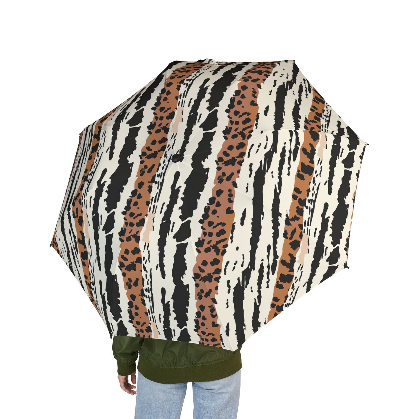 Foldable Umbrella — Animal Print Travel Compact Umbrella ,Africa Pattern .