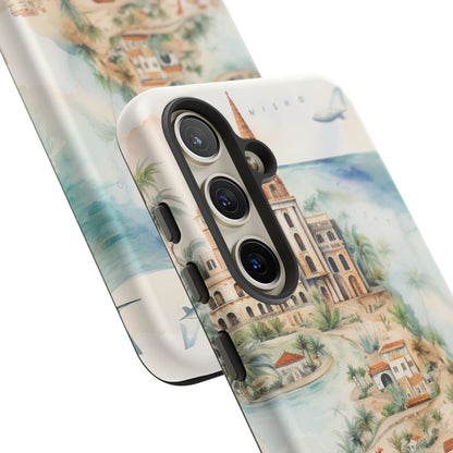 Hard Phone Case — Watercolor Fantasy Map Castle Design