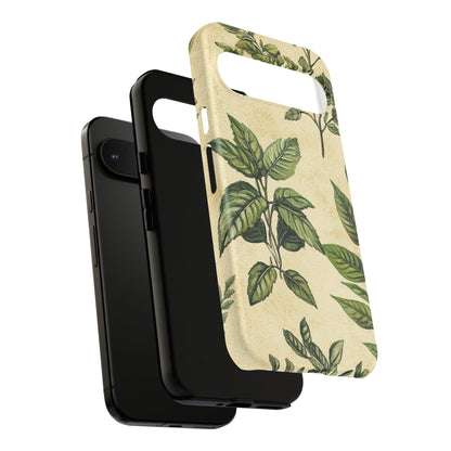 Botanical Leaves Tough Phone Case — Vintage Green Plant Print