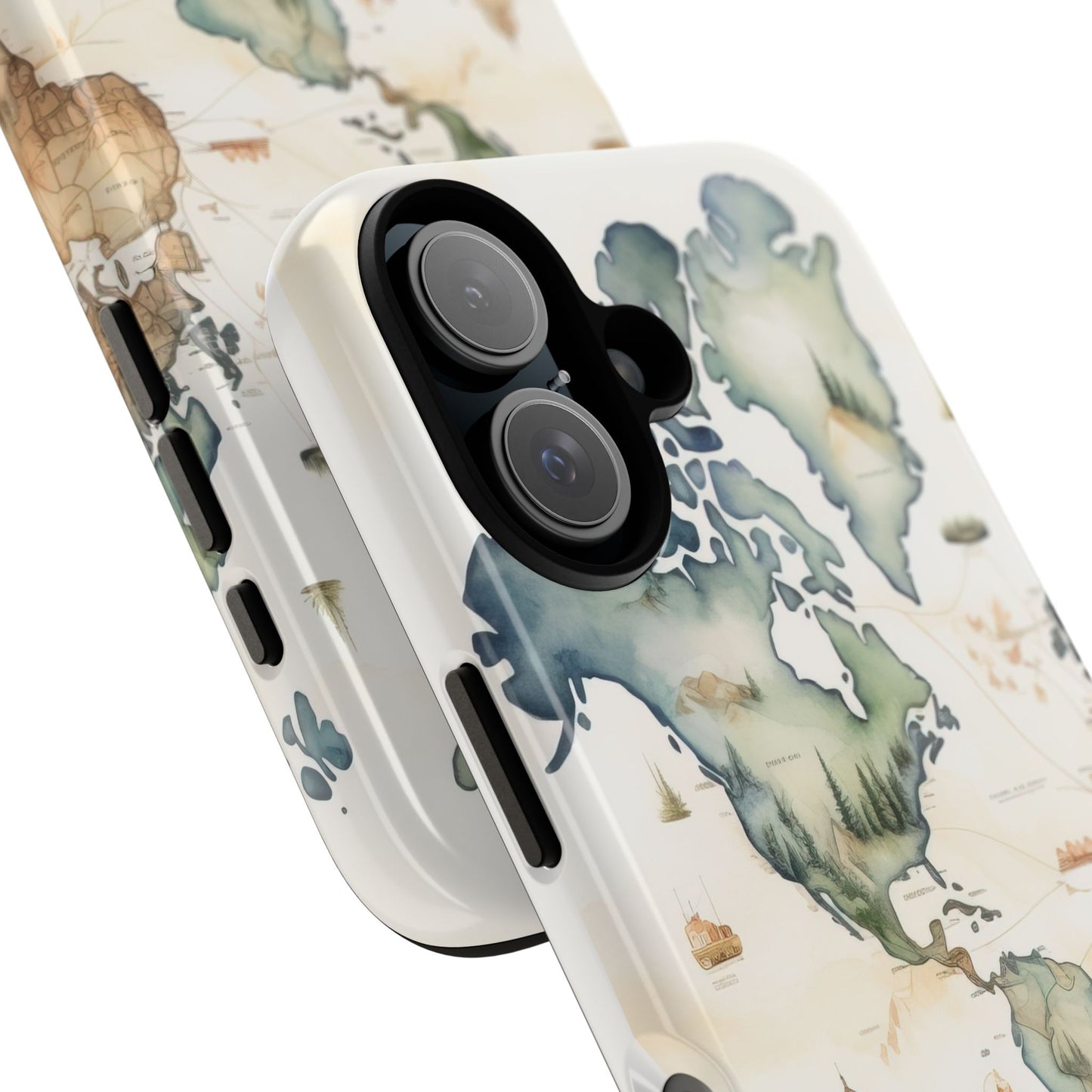 Hard Phone Case — Watercolor Fantasy Map Castle Design