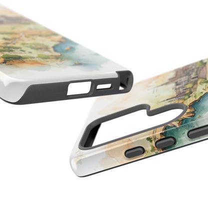 Hard Phone Case — Watercolor Fantasy Map Castle Design