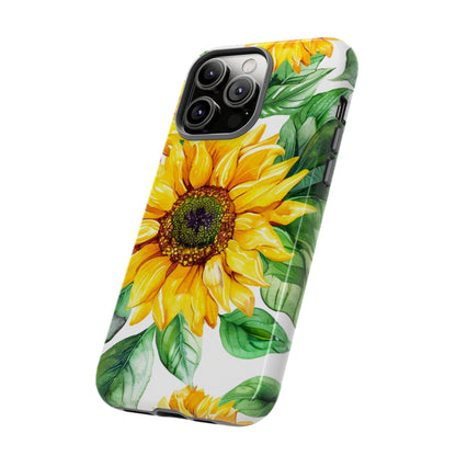 Sunflower Tough Phone Case — Bright Floral Protective Cover