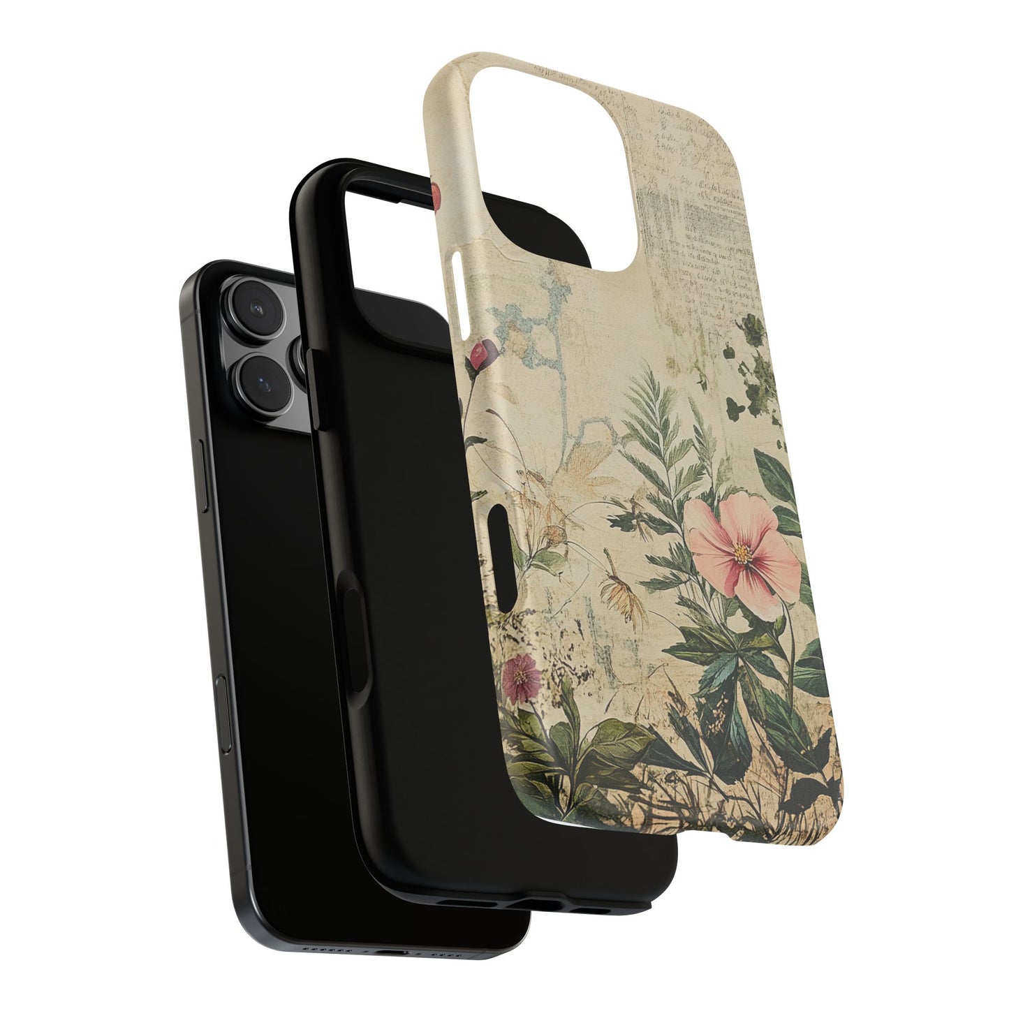 Floral Vintage Tough Case – Botanical Protective Phone Cover,Plants Lovers