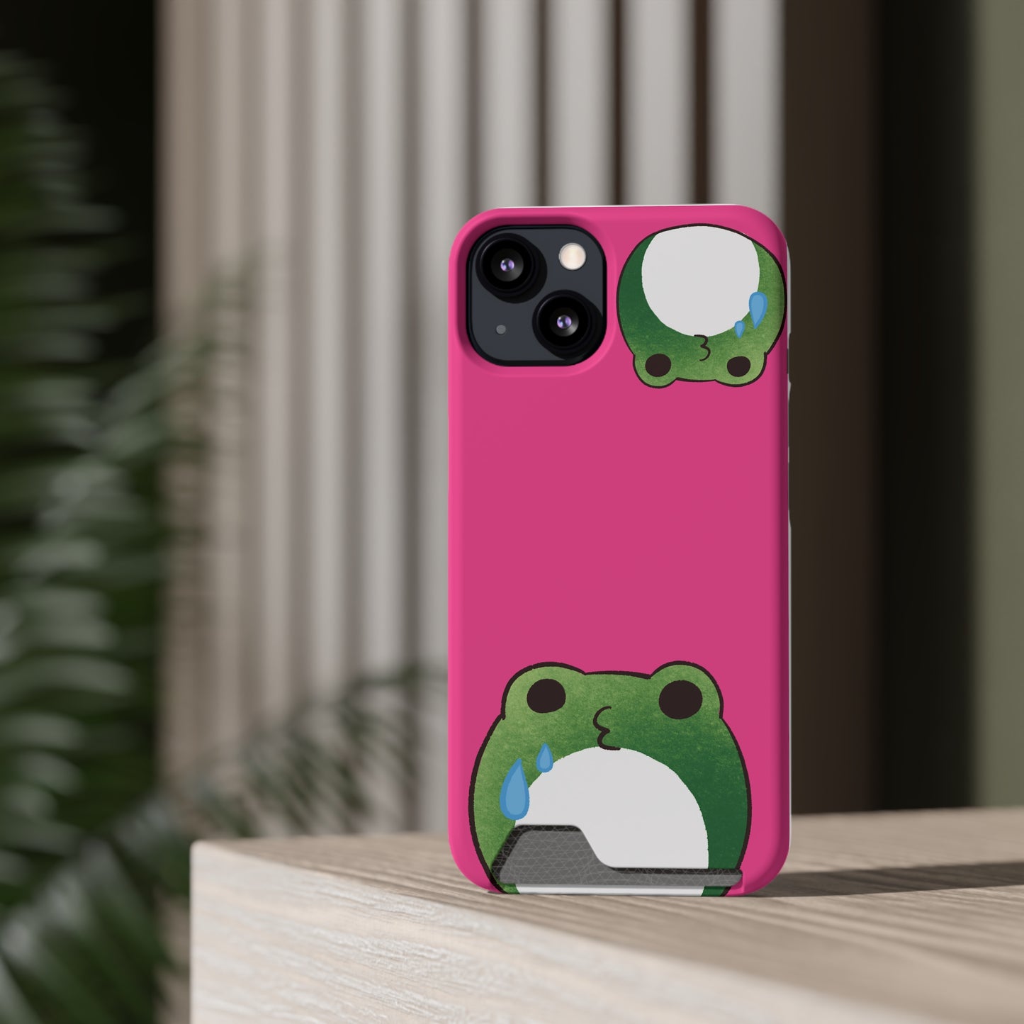 Phone Case With Card Holder frog for animal lovers
