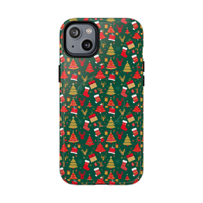Christmas Tough Magnetic Phone Case | Festive Holiday Accessory | Cute Santa & Tree Design, Gift for Him/Her, Seasonal Tech