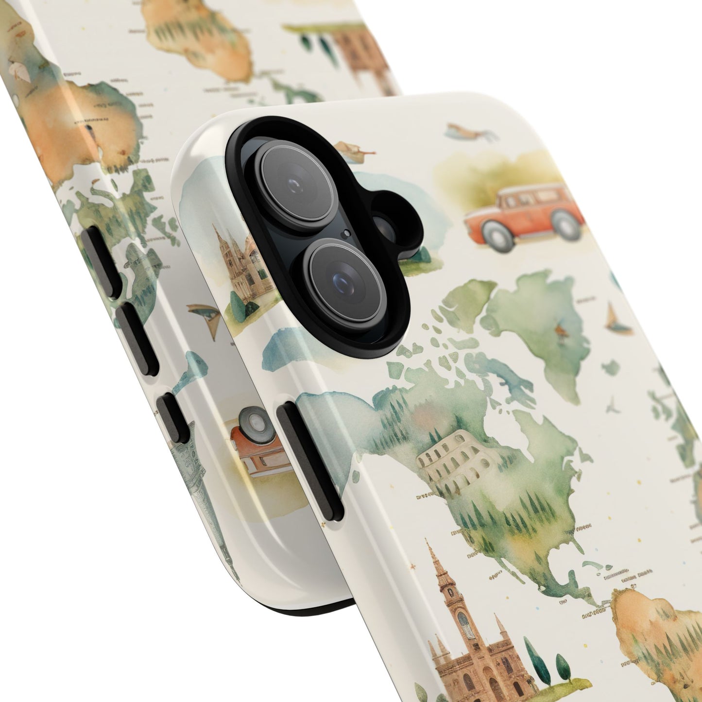 Hard Phone Case — Watercolor Fantasy Map Castle Design