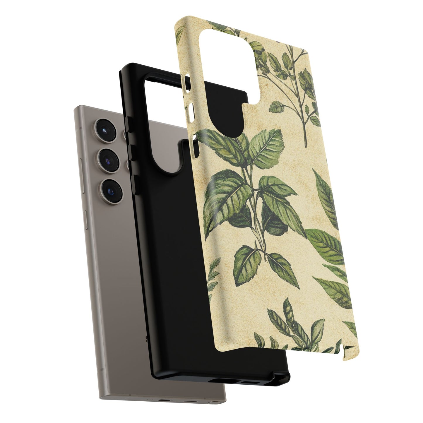 Botanical Leaves Tough Phone Case — Vintage Green Plant Print
