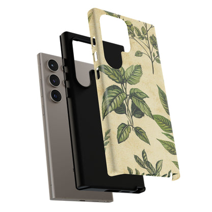 Botanical Leaves Tough Phone Case — Vintage Green Plant Print