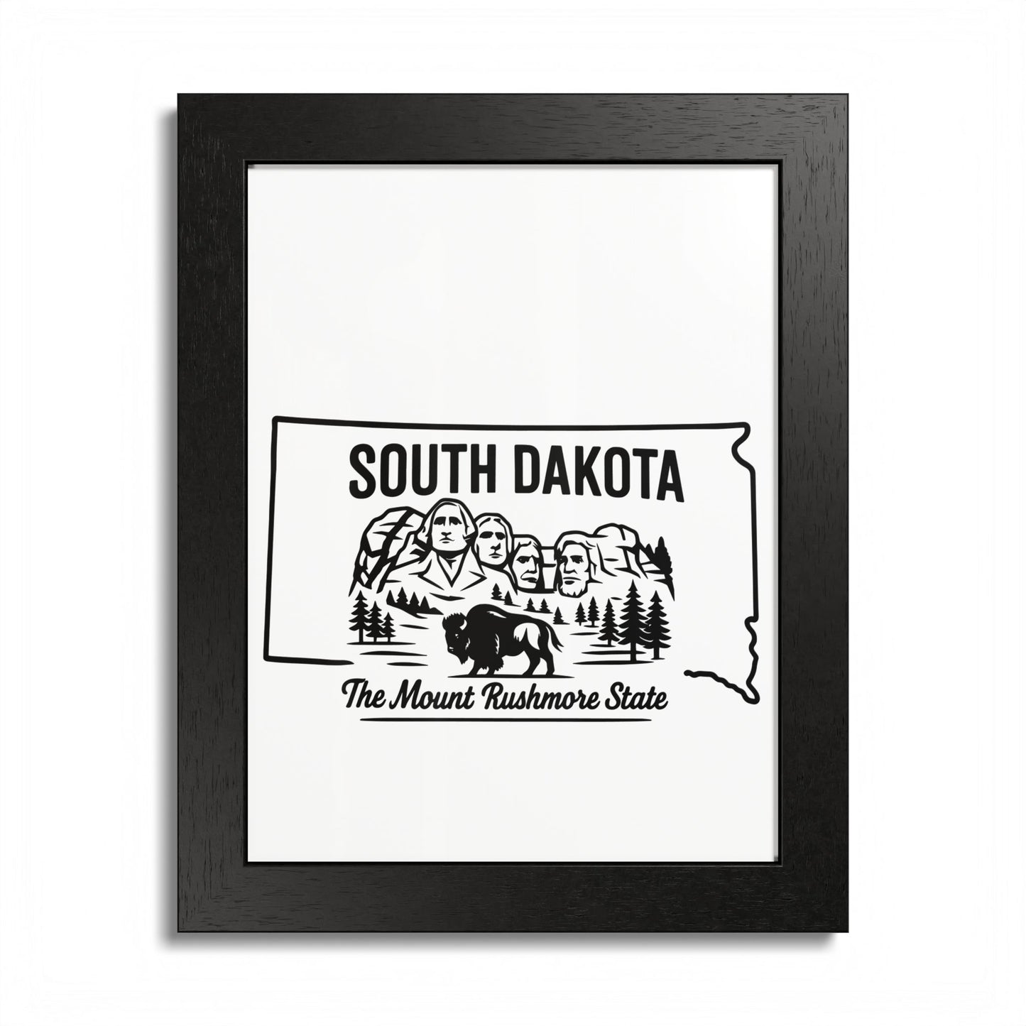 South Dakota State Framed Poster — The Evergreen State Vintage Map Print,Perfect Gift For Her,For Him.