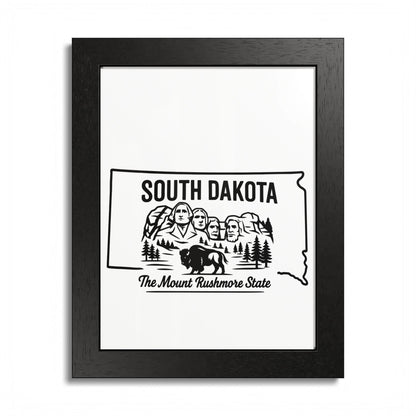 South Dakota State Framed Poster — The Evergreen State Vintage Map Print,Perfect Gift For Her,For Him.