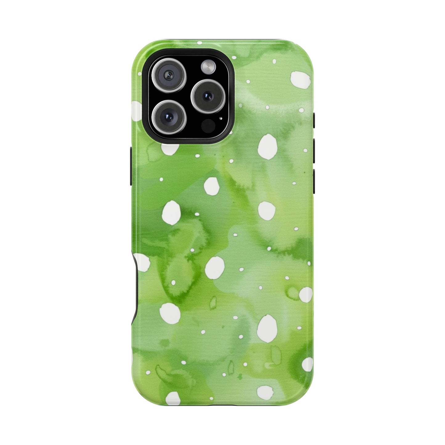 Green Watercolor Polka Dot Magnetic Impact Phone Case