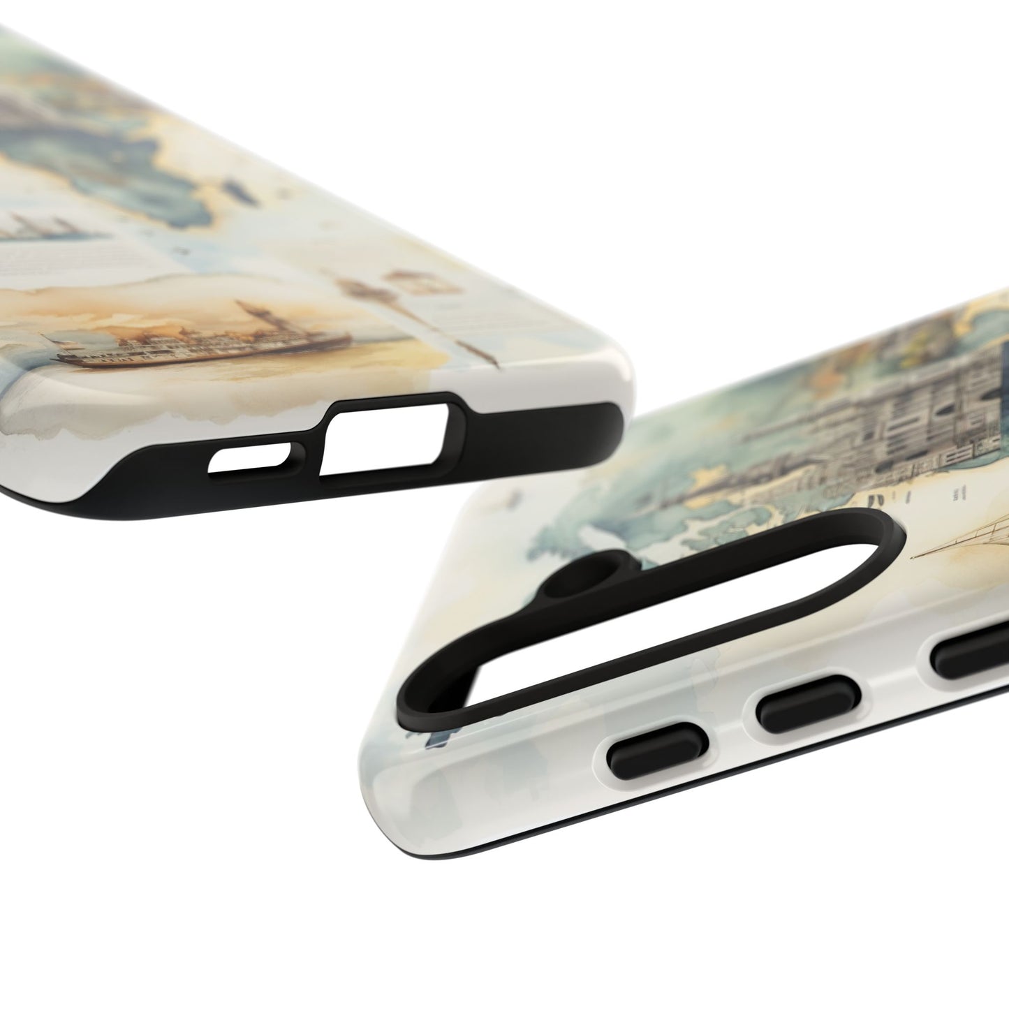 Hard Phone Case — Watercolor Fantasy Map Castle Design