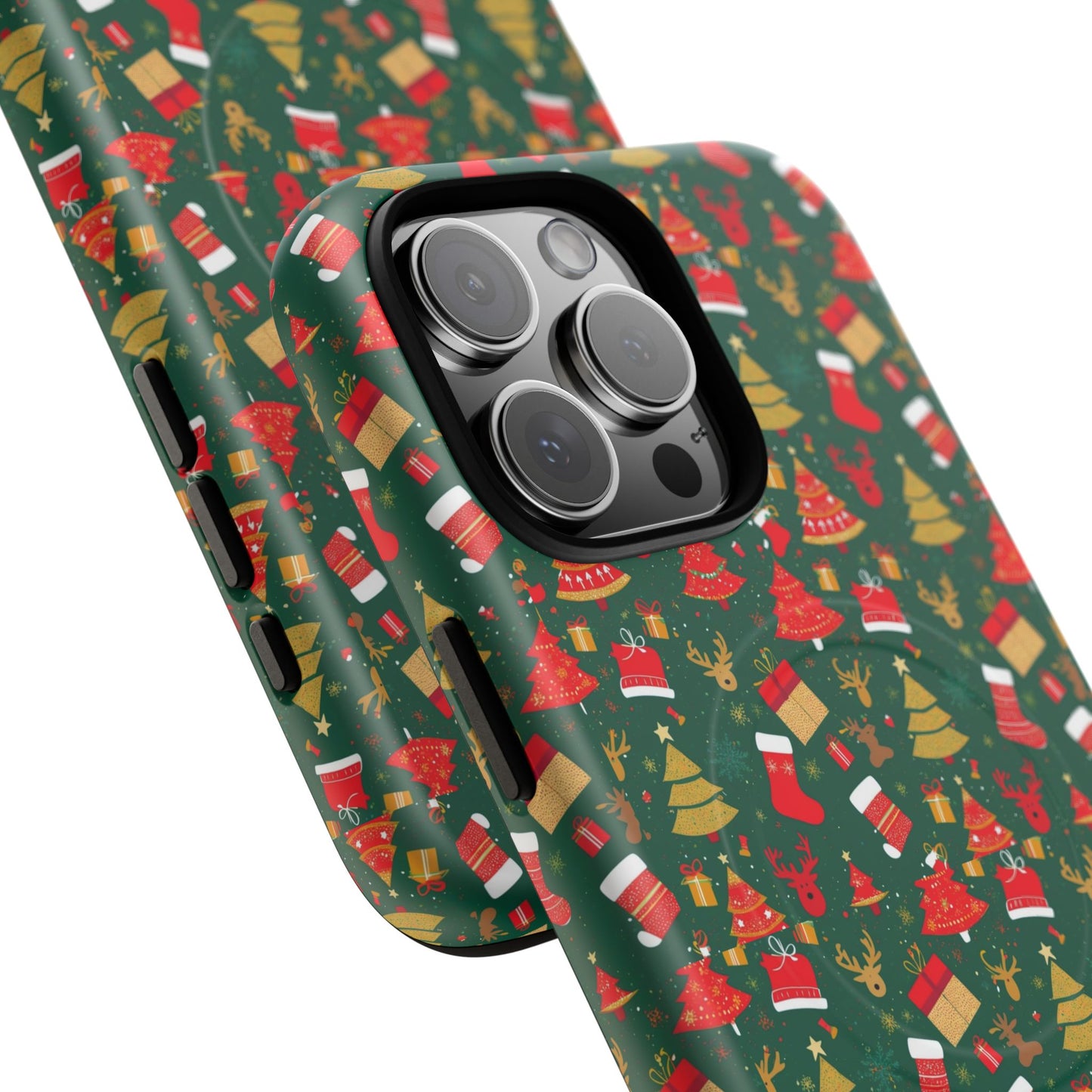 Christmas Tough Magnetic Phone Case | Festive Holiday Accessory | Cute Santa & Tree Design, Gift for Him/Her, Seasonal Tech