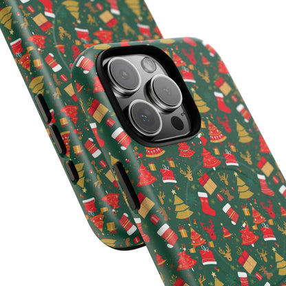 Christmas Tough Magnetic Phone Case | Festive Holiday Accessory | Cute Santa & Tree Design, Gift for Him/Her, Seasonal Tech