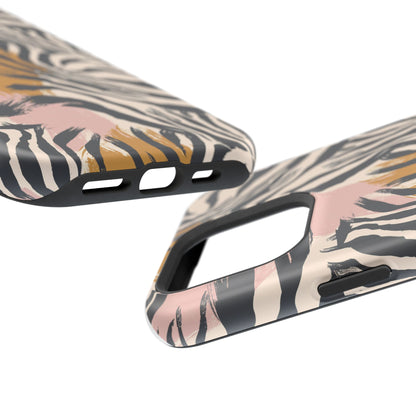 Zebra Brushstroke Magnetic Impact Phone Case,Africa Pattern