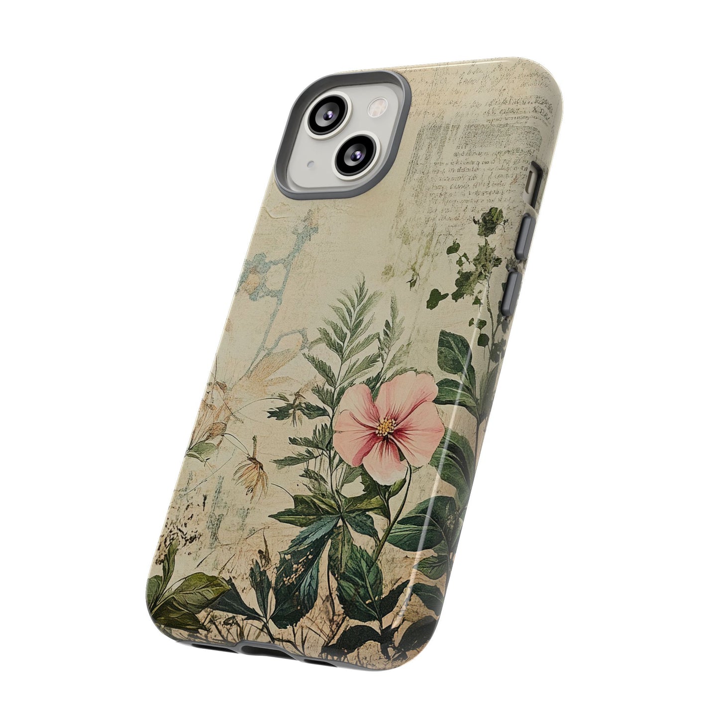 Floral Vintage Tough Case – Botanical Protective Phone Cover,Plants Lovers