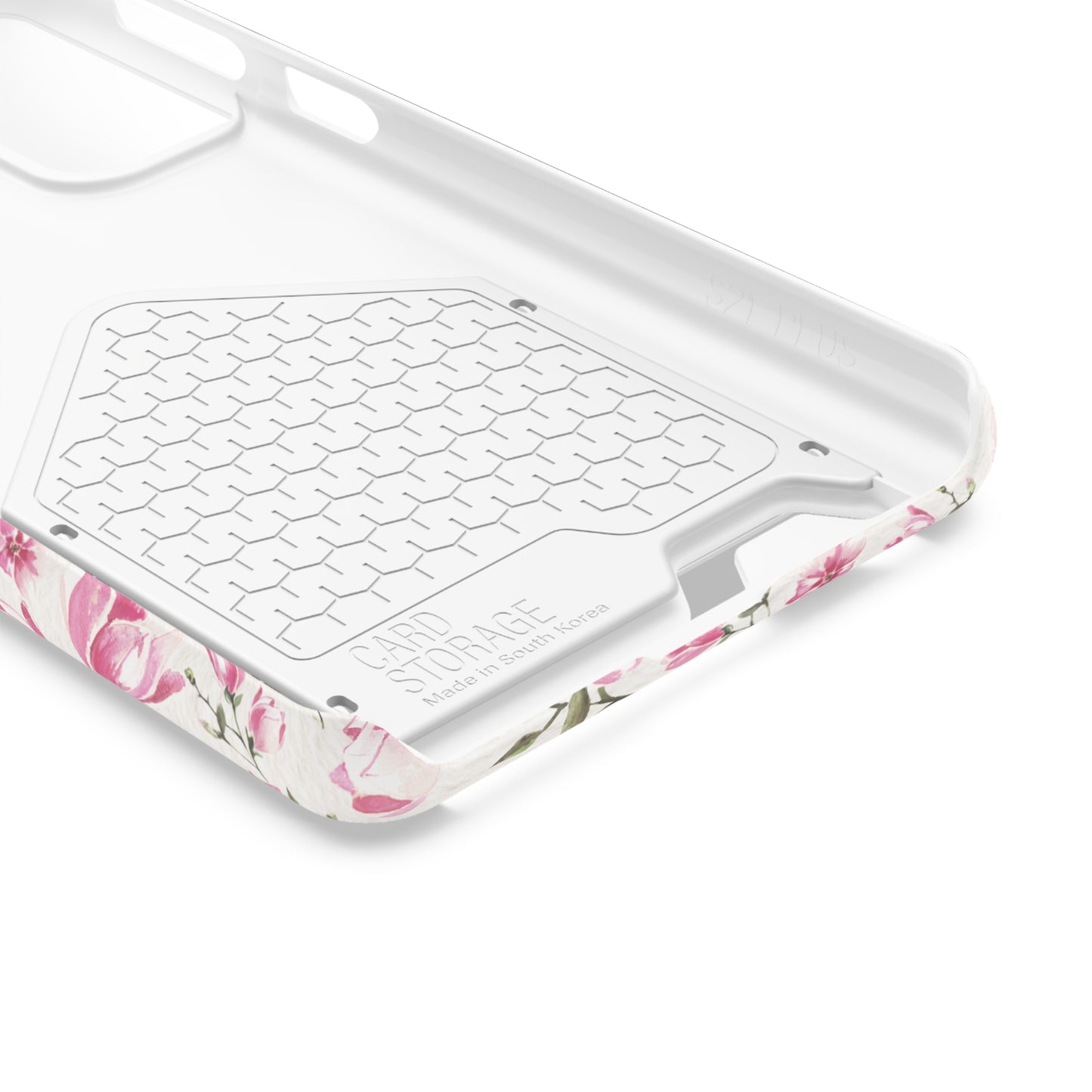Chic Floral Phone Case with Card Holder for Princesses, Cute Floral Design, Gift for Her