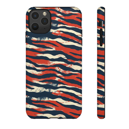 Patriotic Red White Blue Zebra Phone Case,Africa Pattern