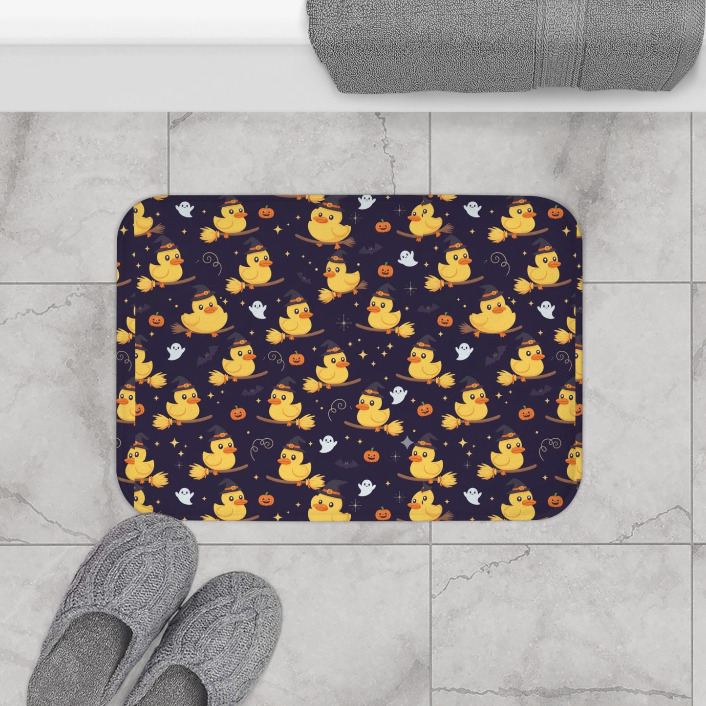 Halloween Duck Bath Mat, Cozy Bathroom Accents, Cute Decor for Kids, Autumn Home Accessories, Witchy Vibes