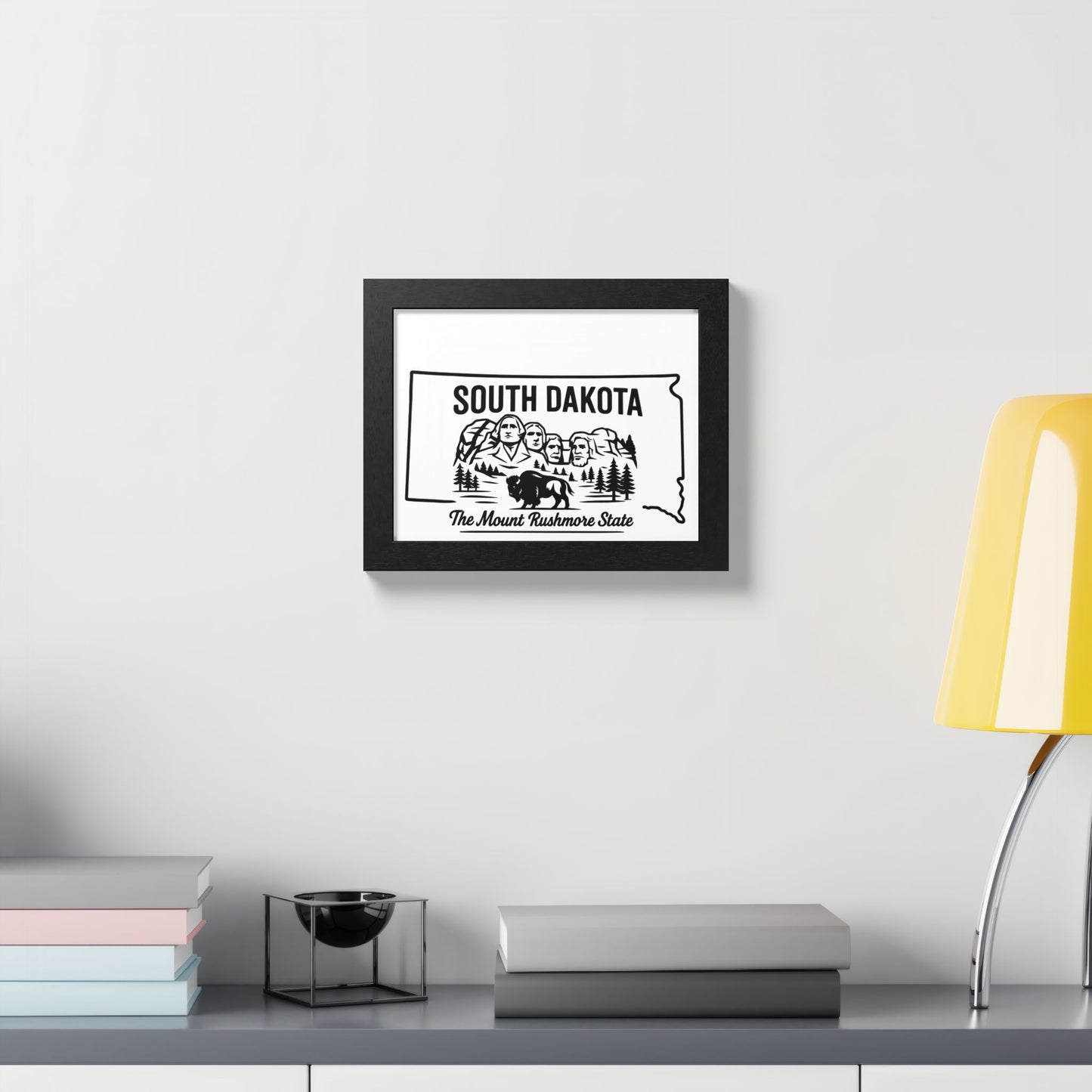 South Dakota State Framed Poster — The Evergreen State Vintage Map Print,Perfect Gift For Her,For Him.
